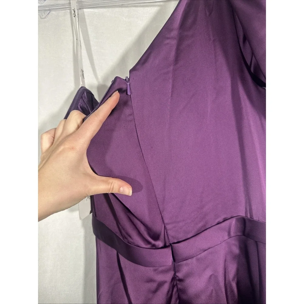 NWD Mac Duggal‎ [  6 ] 20702 High Low Gown with Statement Bow Aubergine S1888 - Picture 16 of 16